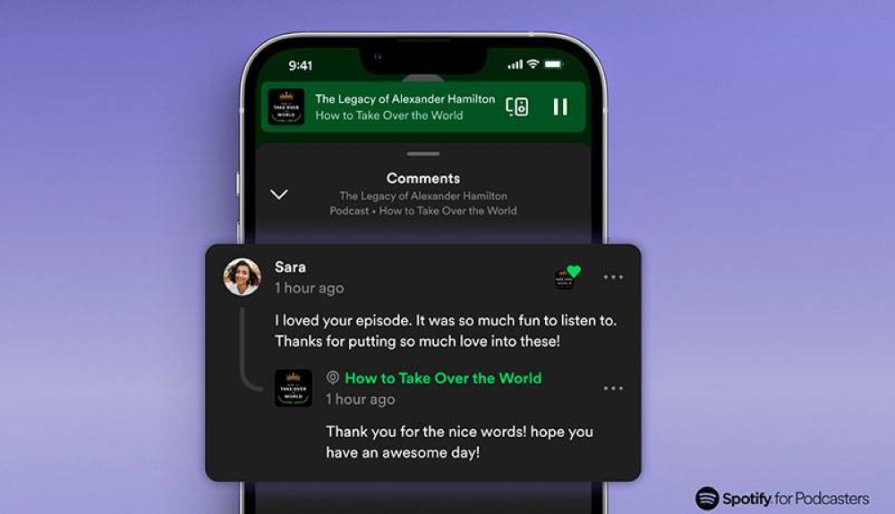 Spotify añade una función para publicar comentarios en los podcast