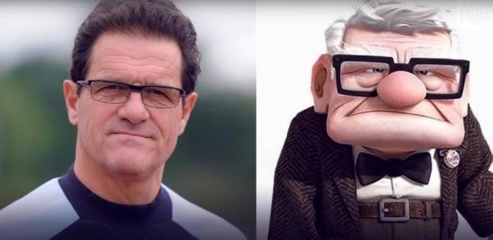 Fabio Capello y Carl Fredricksen