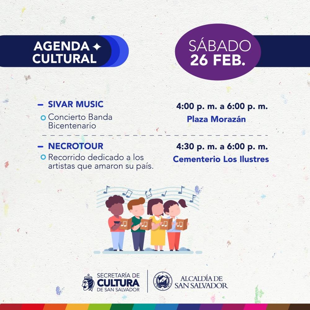 Agenda cultural Secretaría de Cultura de San Salvador.