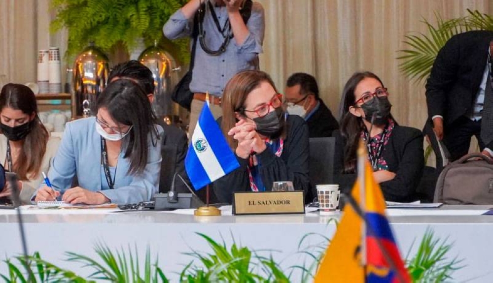 La canciller Alexandra Hill también asistió a la reunión ministerial.