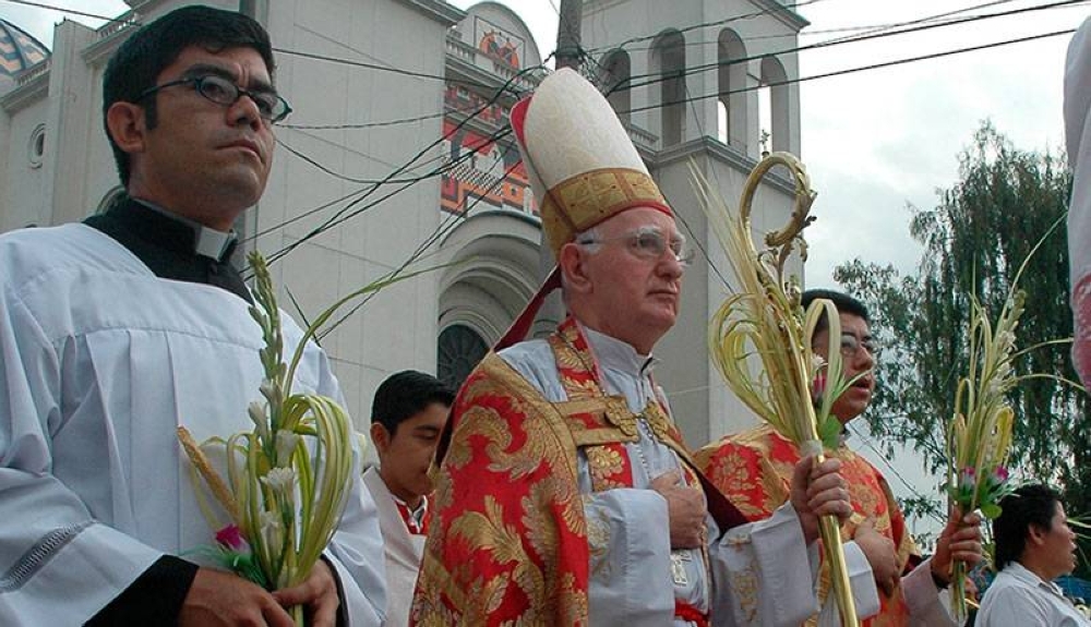 Monseñor Sáenz en una procesión de Domingo de Ramos en 2005. / Archivo DEM