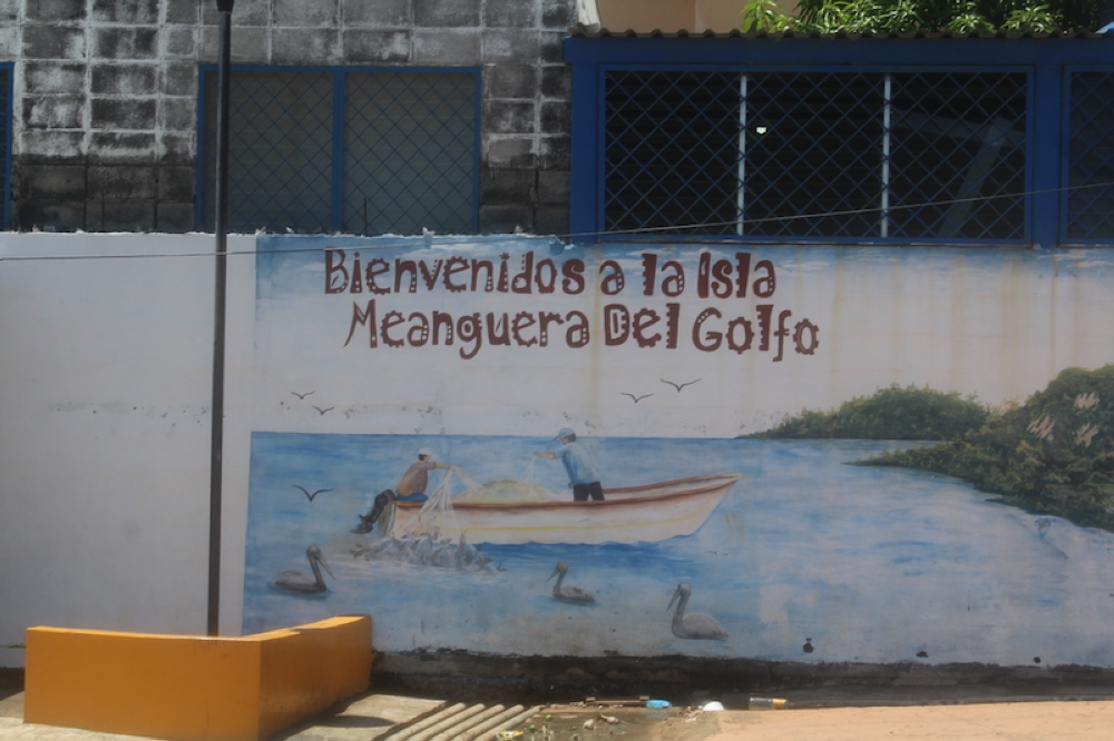 Un mural en la Isla Meanguera, descubierta hace 500 años por los españoles./DEM