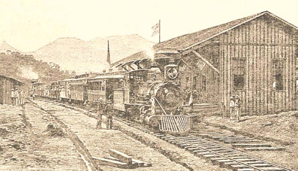 Grabado de estación de Armenia en 1884. Cortesía CEPA.
