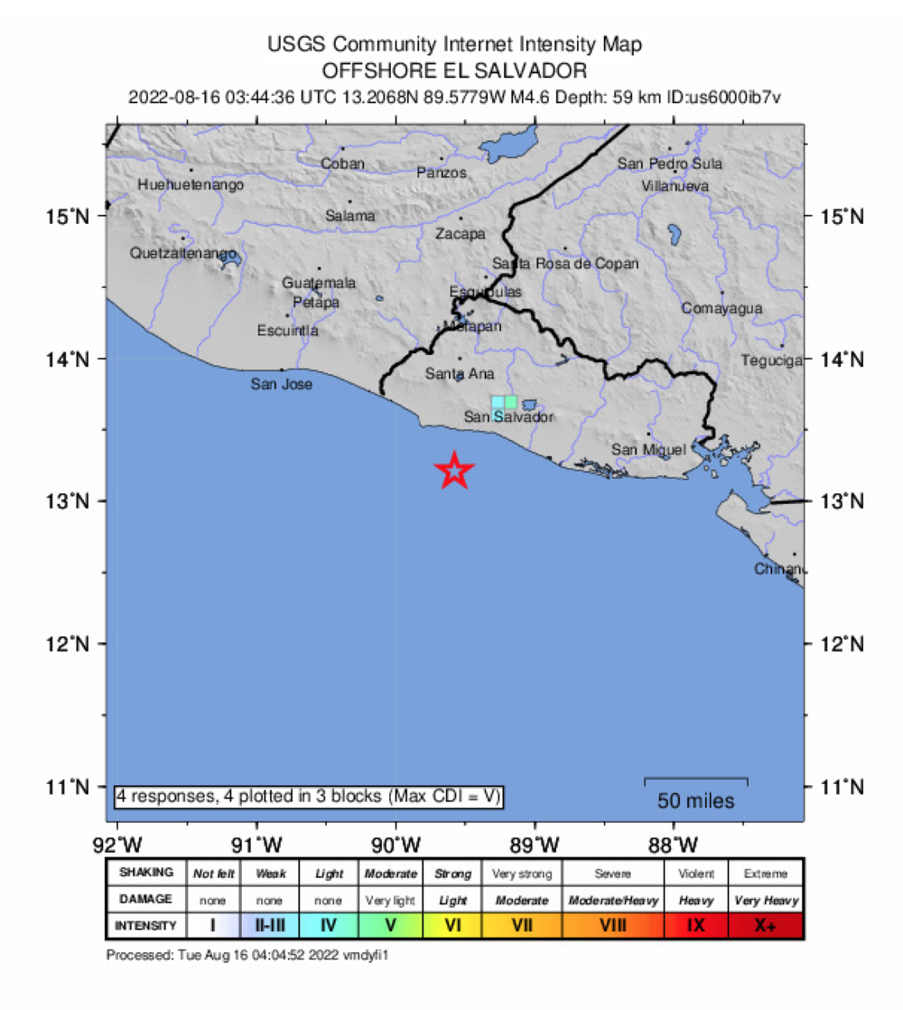 Reporte del USGS de Estados Unidos.