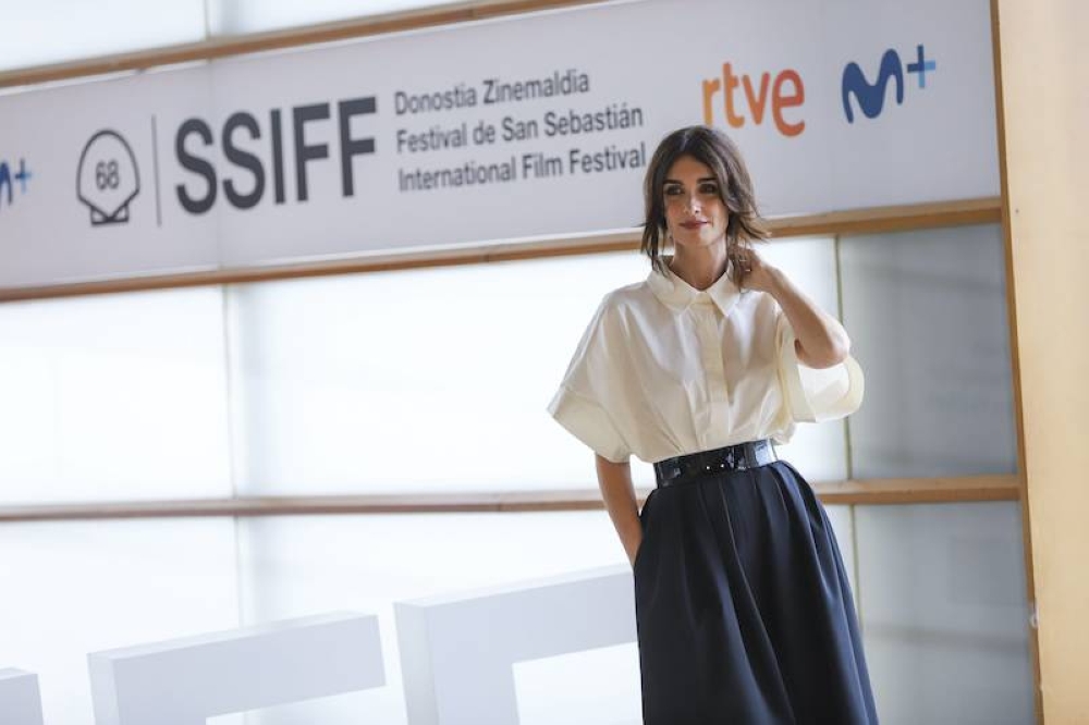 Paz Vega durante la presentación del rodaje de 'El lodo' en el Festival de cine de San Sebastián en septiembre de 2020./ Europa Press
 