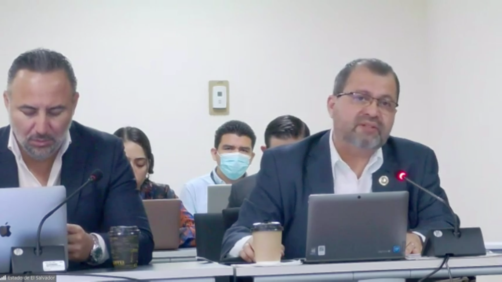Carlos Alvarenga, viceministro de Salud, junto al secretario jurídico de la Presidencia, Conan Castro, quien no participó en la segunda jornada.