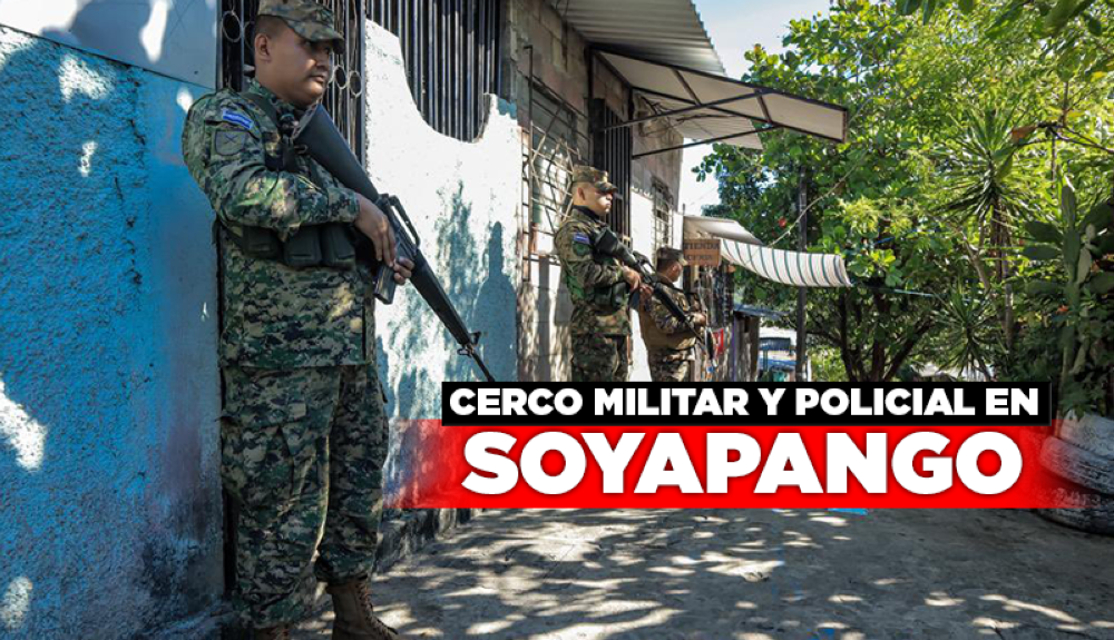 Militares custodian una pasaje de Soyapango. Cortesía