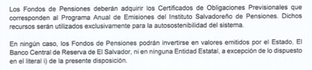 La nueva ley permitirá al nuevo Instituto acceder a los ahorros de las pensiones a través de los Certificados de Obligaciones Previsionales, sin límites.