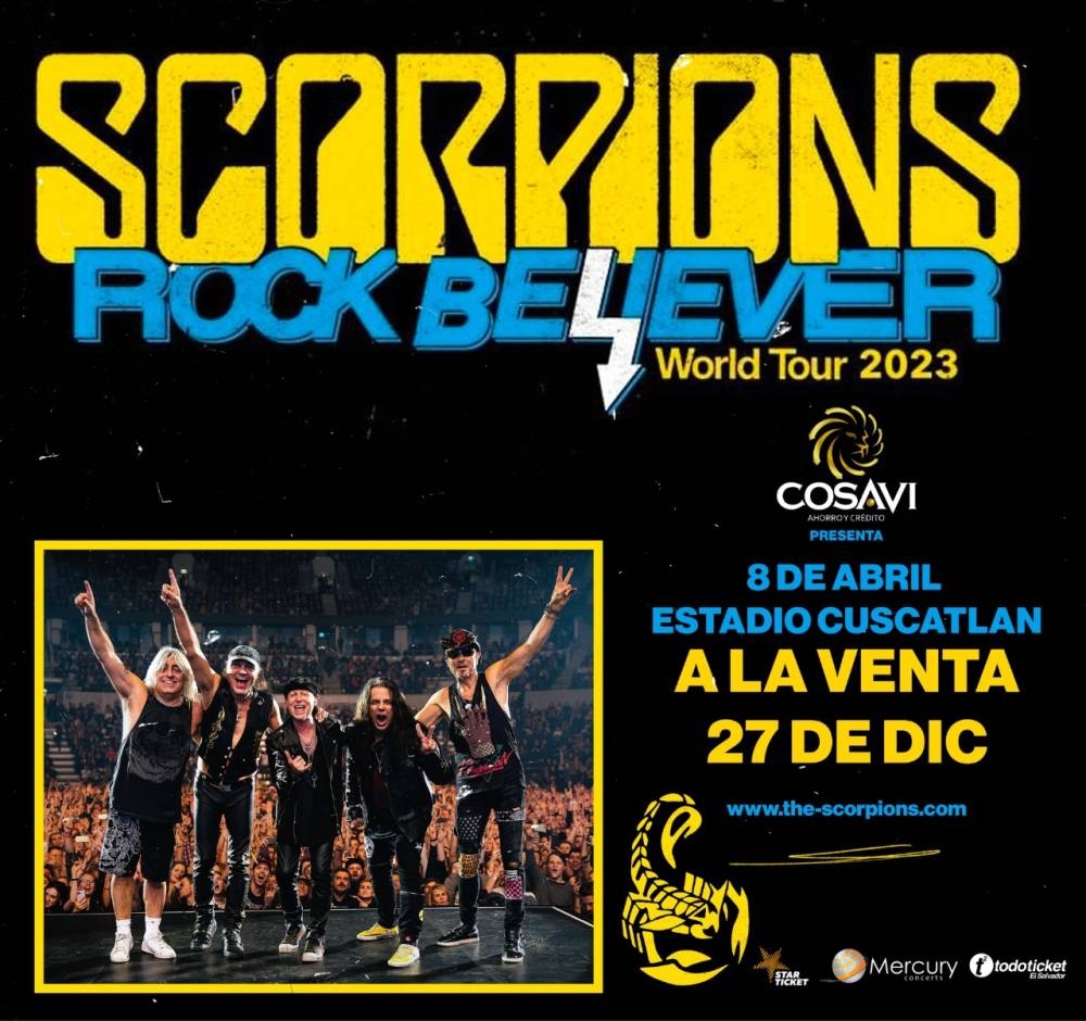 La banda de heavy metal "Scorpions" se presentará en El Salvador