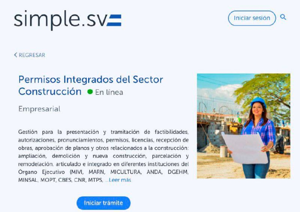 Los trámites de construcción podrán realizarse en simple.sv.