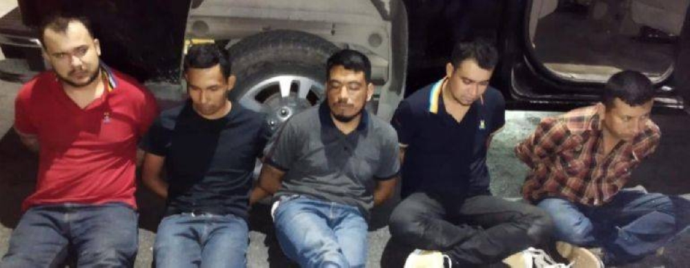Image of the five men who were put in charge of the kidnapping of a U.S. citizen by the Mexican drug cartel del Golfo. Courtesy