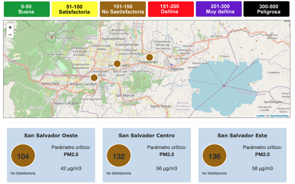 Parámetro de calidad de aire hasta la tarde de este 28 de abril