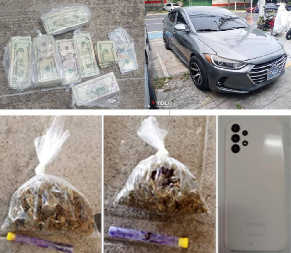 En la ejecución de la captura se incautó dinero en efectivo, un vehículo, marihuana y un celular. / Cortesía.