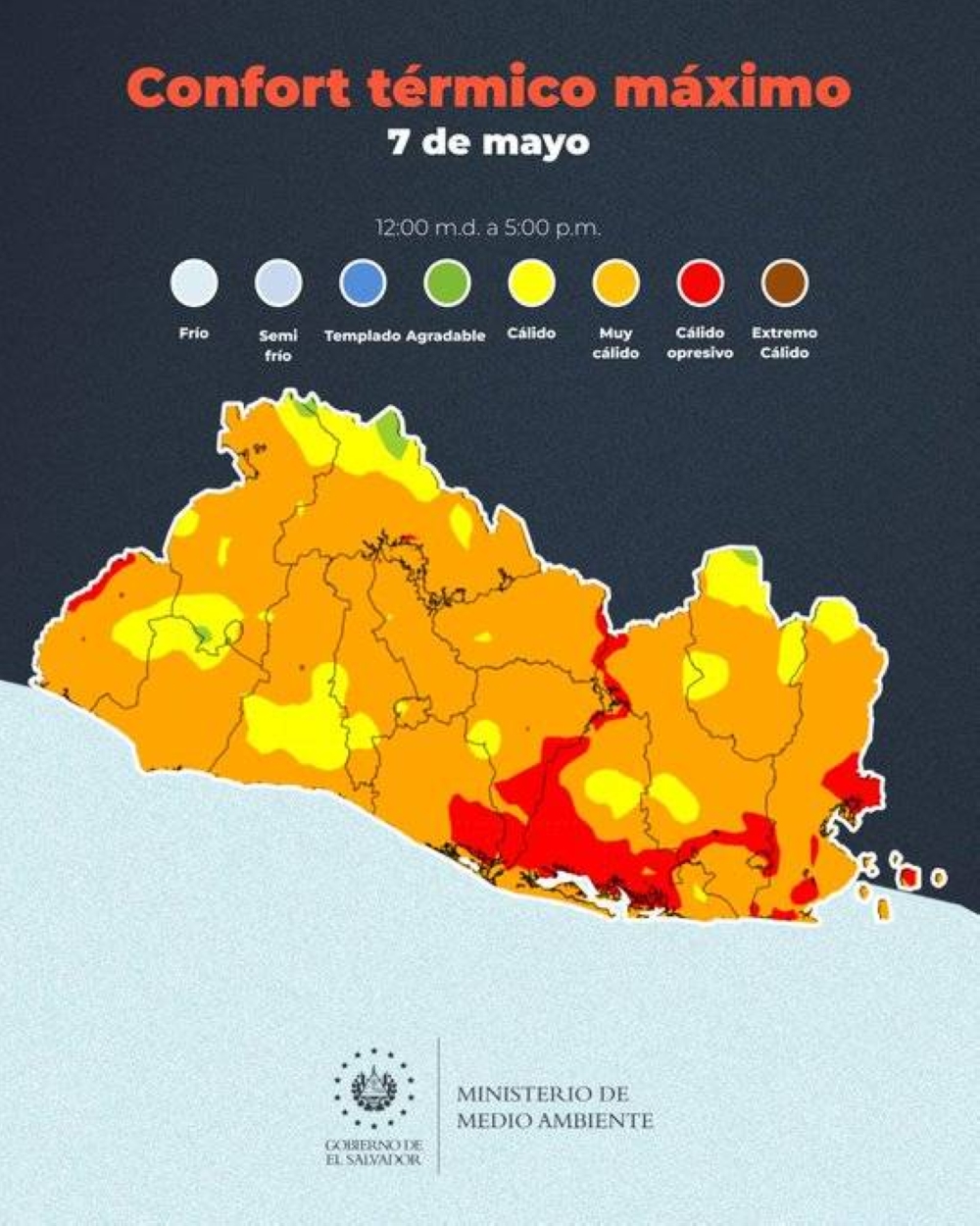 Sensación térmica récord domingo 7 de mayo