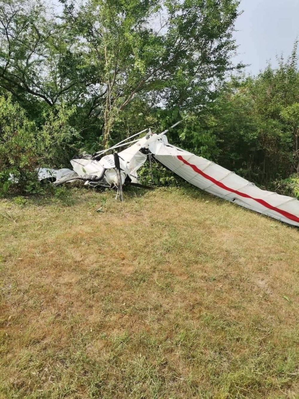 Avioneta accidentada este martes por la mañana / Foto de Cruz Verde.