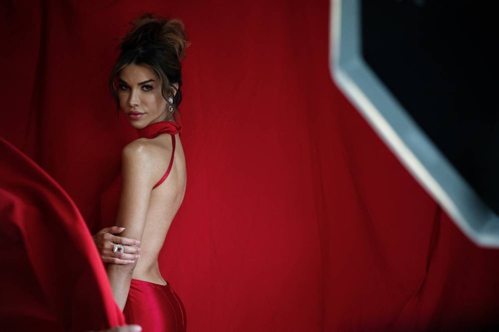 Venezuelan transgender model Sofia Salomon -who aspires to be the first transgender woman to compete in Miss Venezuela- poses during a photo shoot at a studio in Caracas on May 20, 2023. In a country with seven Miss Universe 