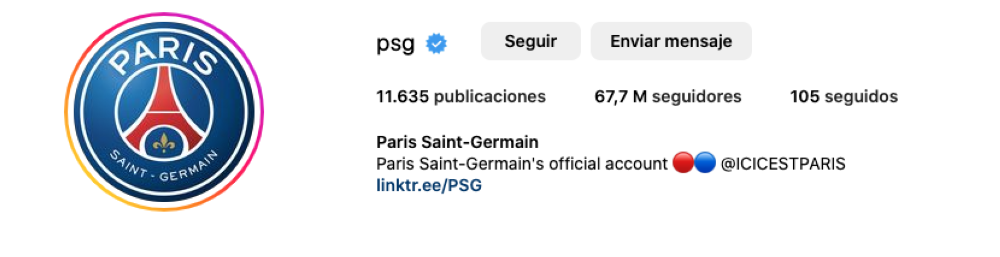 Perfil de instagram PSG / Captura de pantalla