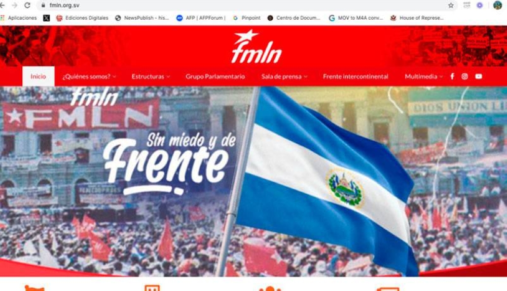 El sitio fmln.org.sv fue reactivado, pero no tiene portal de transparencia.