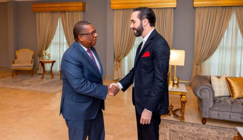 El subsecretario Brian Nichols recibido por el presidente Bukele. / @WHAAsstSecty