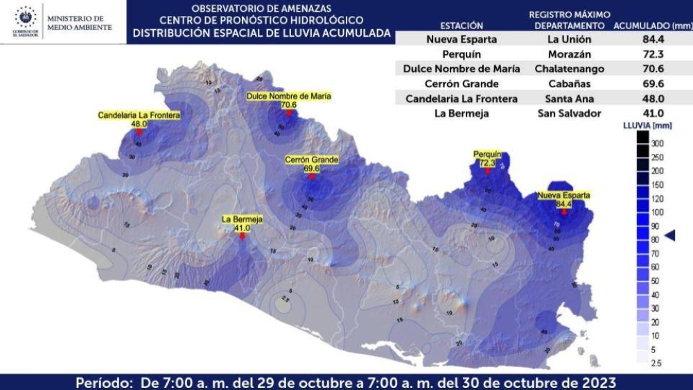 La zona norte del país ha recibido la mayor cantidad de lluvia de momento. 