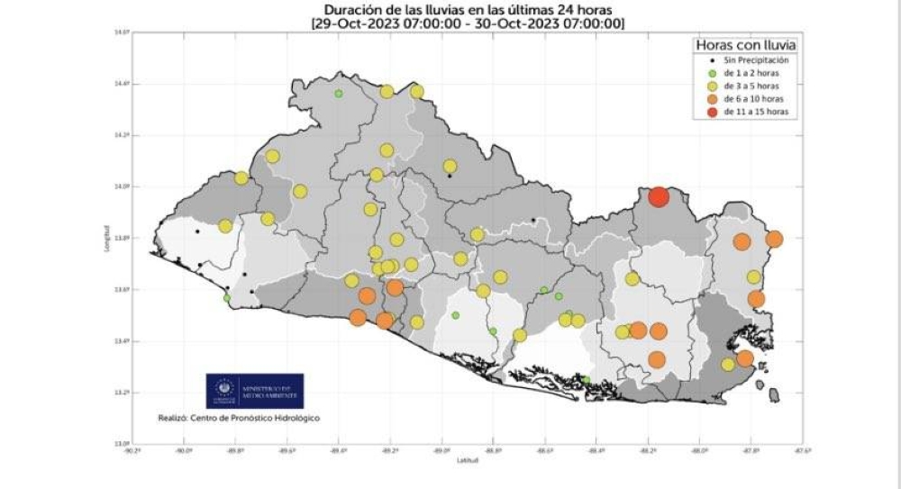 En Morazán llovió durante 11 horas seguidas, según el Ministerio de Medio Anbiente. 