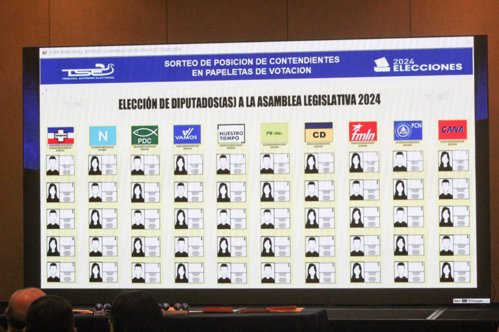 Papeleta de los candidatos a 60 diputados de la Asamblea Legislativa. / Emerson del Cid.
