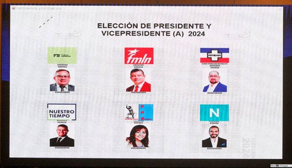 Papeleta presidencial será integrada por Fuerza Solidaria, FMLN, Arena, Nuestro Tiempo, FPS y Nuevas Ideas.