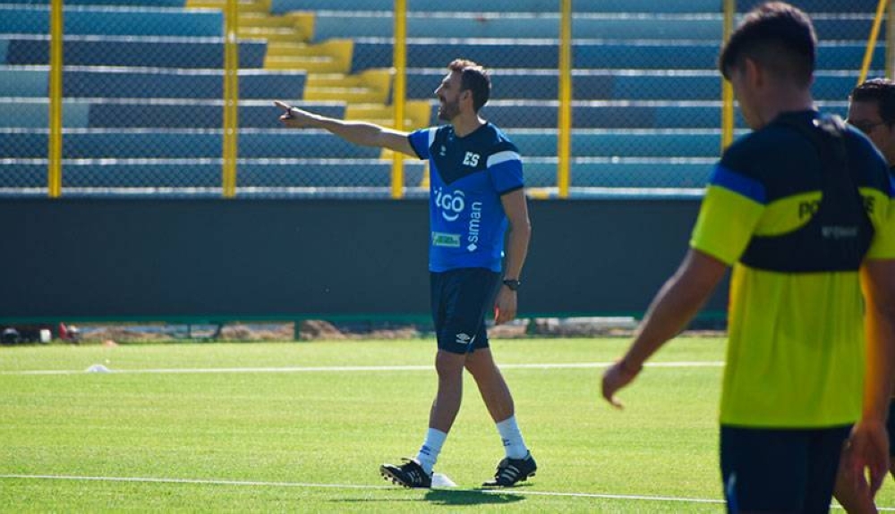 David Dóniga dirigió su segundo entrenamiento de la selección nacional. / Emerson del Cid