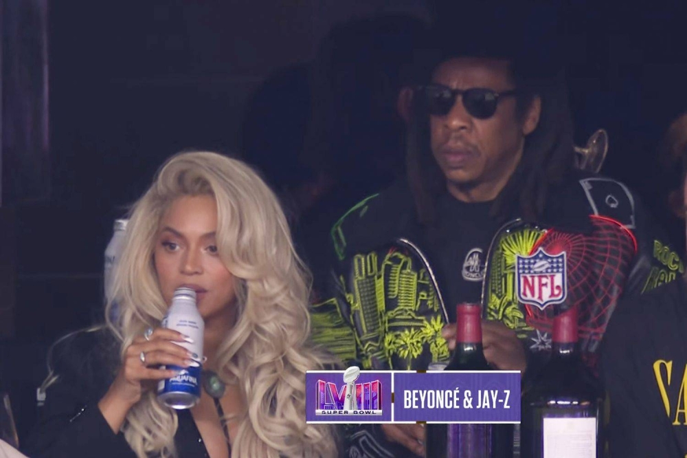 Beyoncé y Jay Z entre el público.