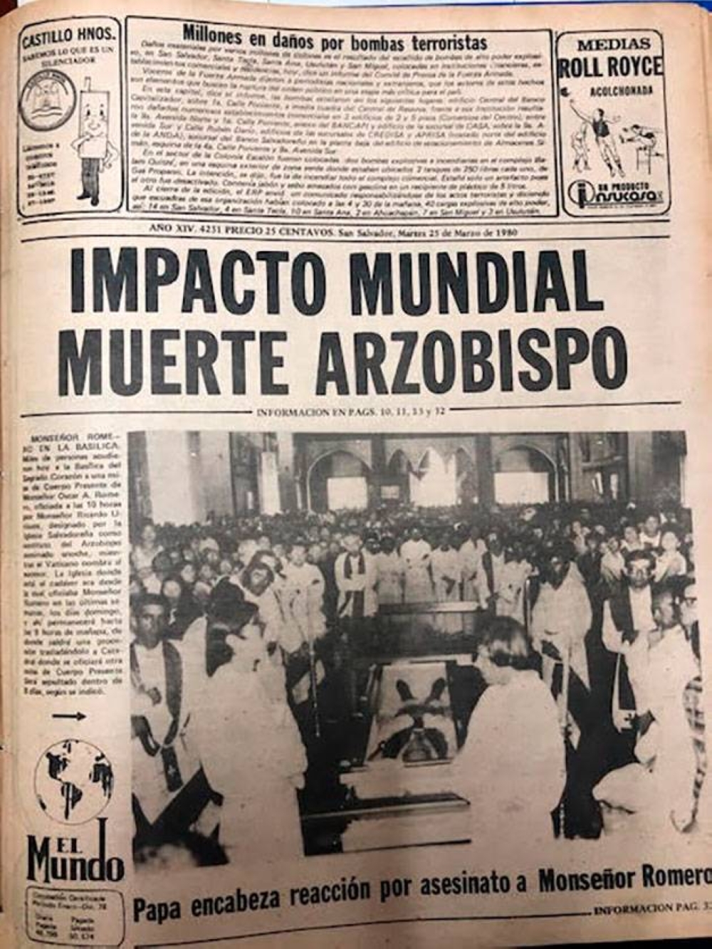 La portada de Diario El Mundo el 25 de marzo de 1980./DEM