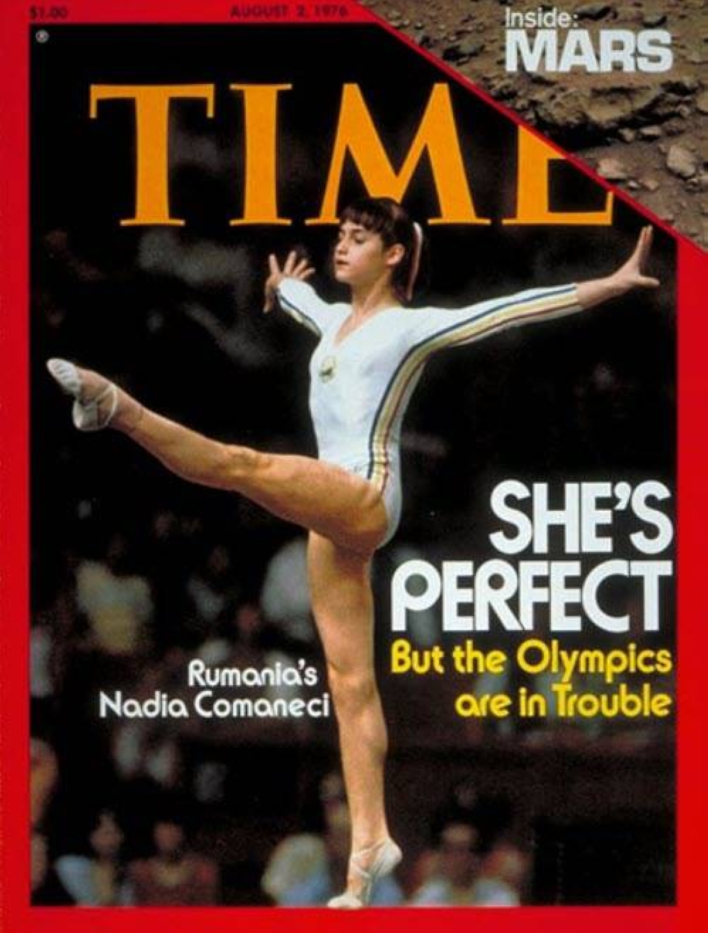 Nadia Comaneci fue portada de muchas revistas en 1976, entre ellas Time Magazine. 