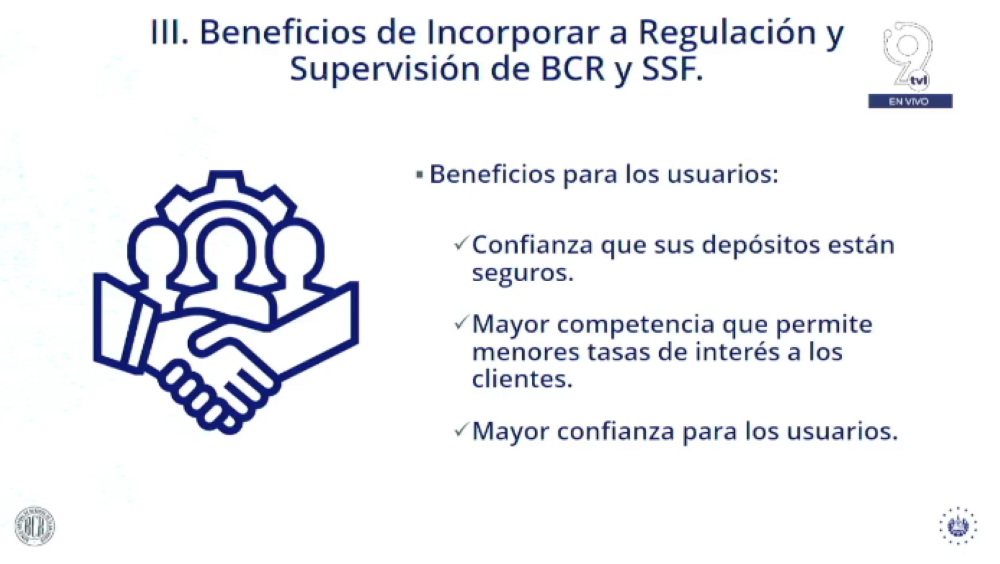 Parte de la presentación del BCR en la Comisión Financiera.