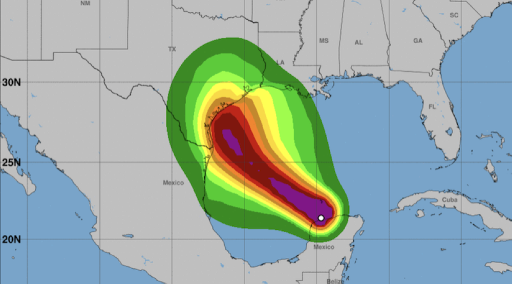 Esa es la trayectoria proyectada para la ahora tormenta tropical Beryl.