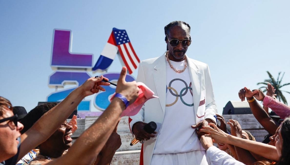 Snoop Dogg en la celebración de entrega de los Juegos Olímpicos LA28. / AFP.