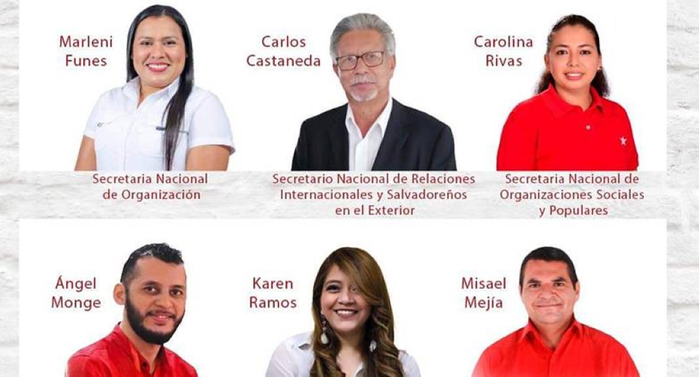 Los secretarios nacionales fueron nombrados este domingo por el Consejo Nacional del FMLN, como dictan los estatutos.,image_description: