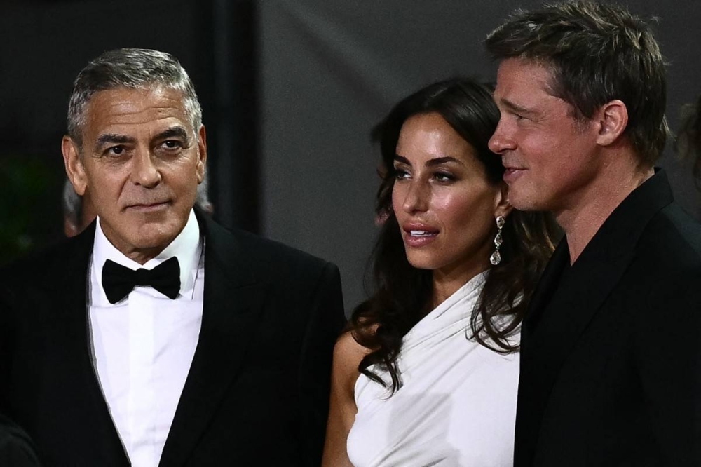 Con su gran amigo George Clooney.