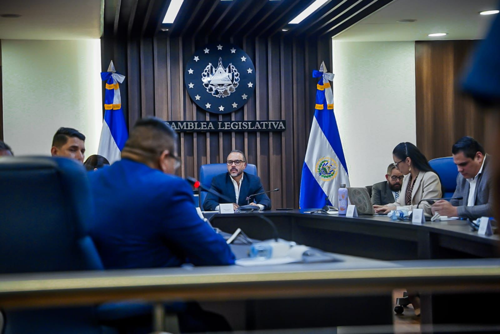 La Comisión Política de la Asamblea Legislativa entrevista, el lunes 2 de septiembre, al candidato Henry Mejía. / AsambleaSV.,image_description: