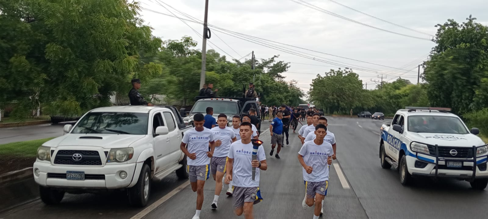 La Antorcha Centroamericana en La Unión. / PNC.