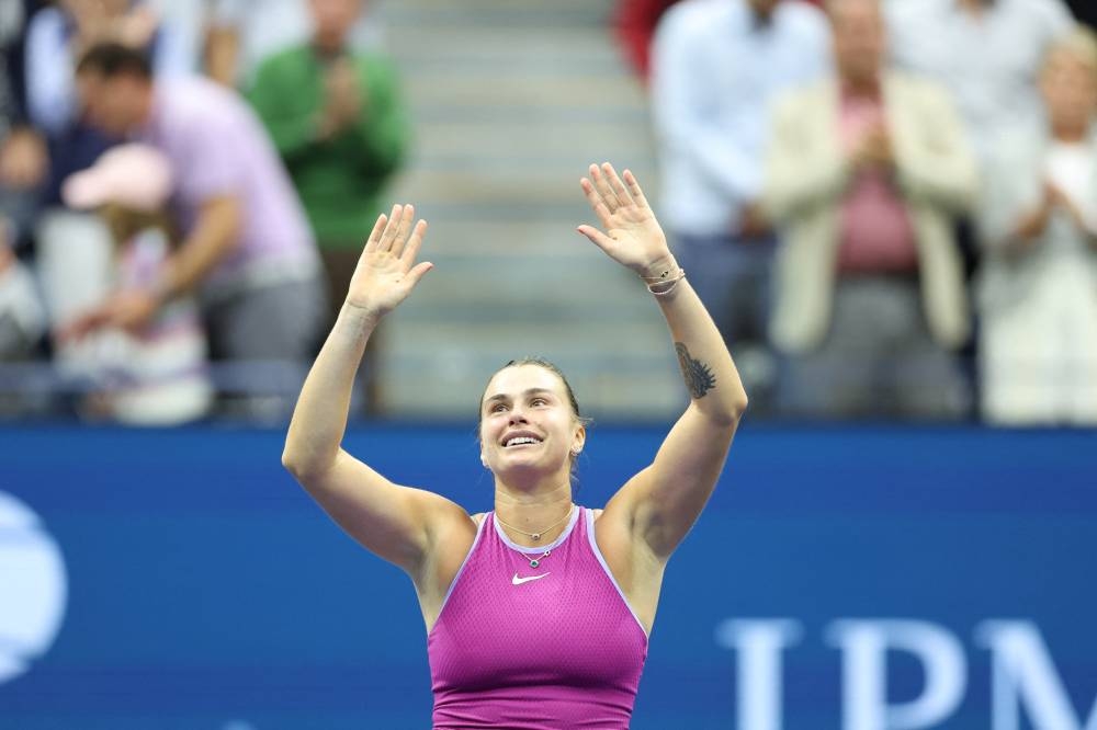 Aryna Sabalenka celebra tras ganar el US Open en Nueva York. / AFP,image_description: