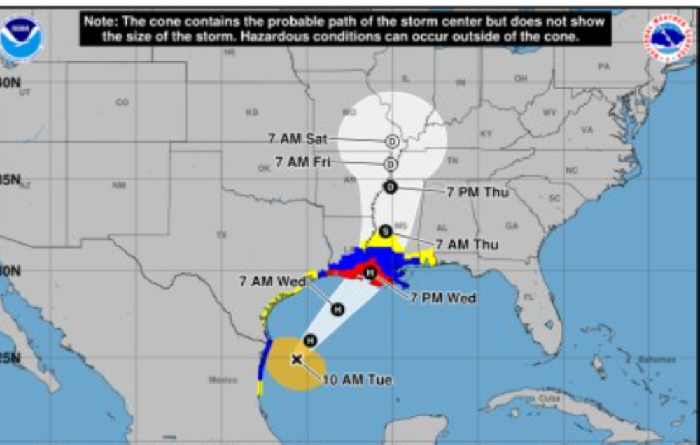 Francine podría convertirse en un Huracán/ Foto tomada de la cuenta de X del Servicio Nacional de Meteorología de Corpus Christi en Texas,,image_description: