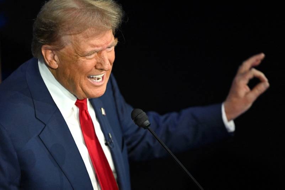 El expresidente y candidato republicano, Donald Trump, durante el debate con Kamala Harris./ AFP