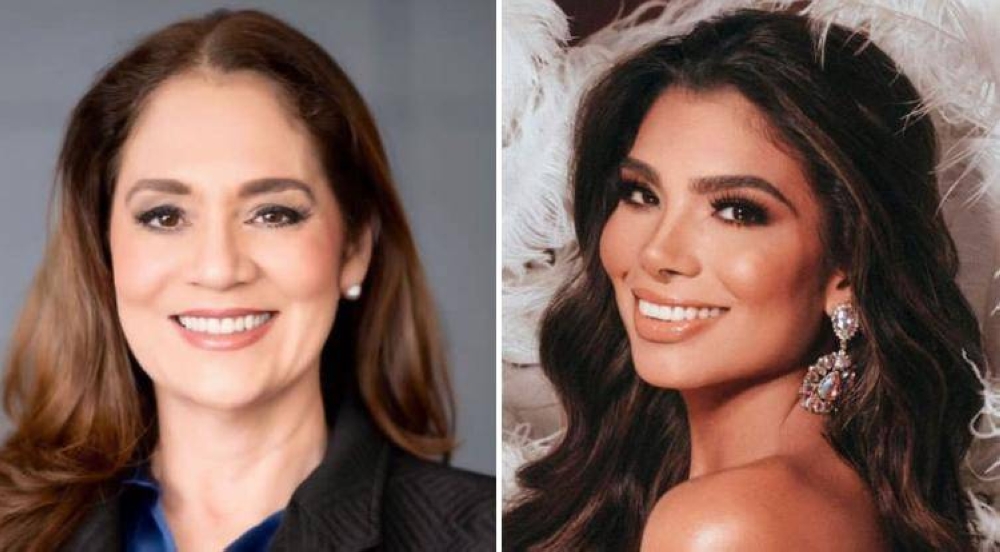 Celebertti izq. funge como directora de talento humano en la organización Miss Universe con sede en México, donde se realizará el certamen Miss Universo 2024 este año, con Geysell der. como Miss Nicaragua.,image_description: