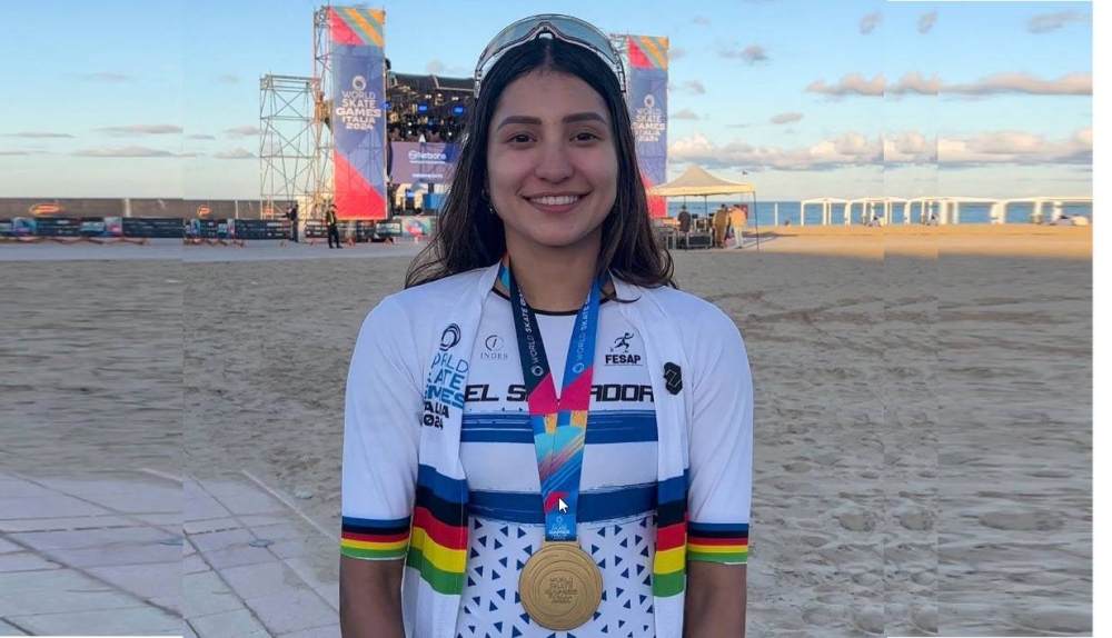 Ivonne Nóchez y la medalla de oro en Montesilvano. ,image_description: