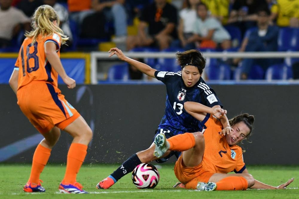 Maya Hijikata, de Japón, en el juego de semifinal contra Países Bajos. / AFP,image_description: