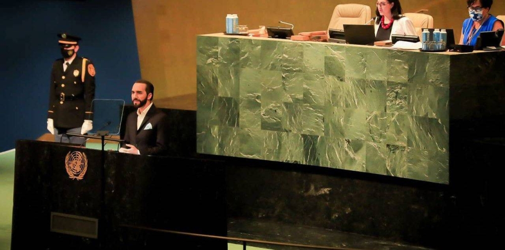 En su intervención de la Asamblea General de las Naciones Unidas en 2022. / Presidencia.,image_description: