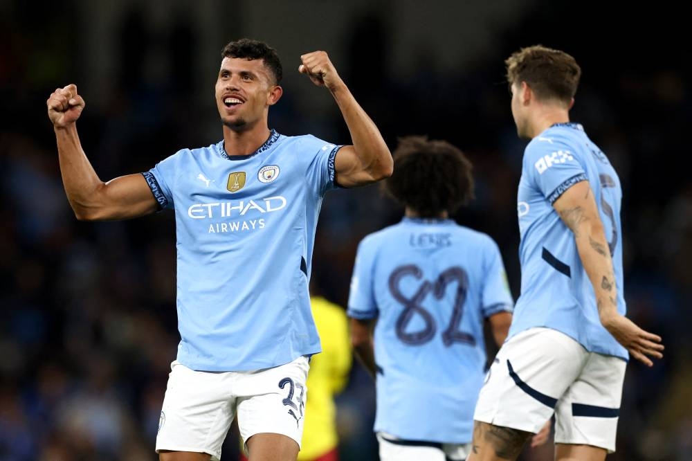 Matheus Nunes y su festejo el segundo gol del City. / AFP,image_description: