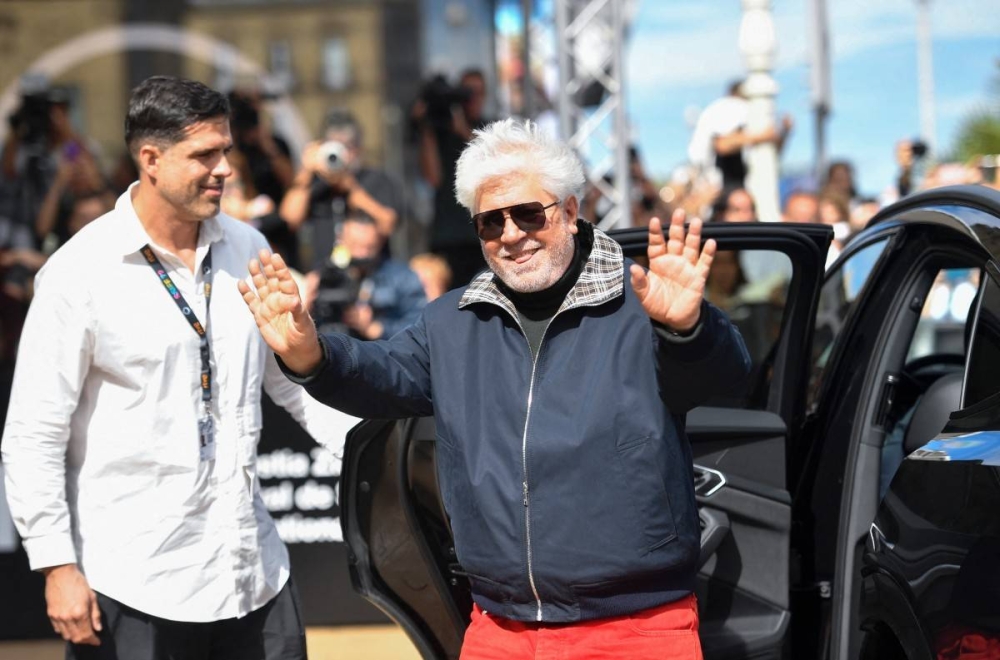 Pedro Almodovar arriba este miércoles al San Sebastian International Film Festival. Photo by ANDER GILLENEA / AFP