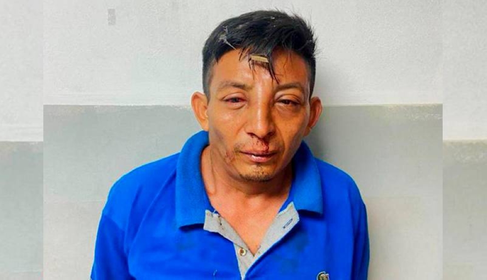 José Orlando Guerra Mejía fue detenido por la PNC tras agredir a su madre en Usulután. /PNC,image_description: