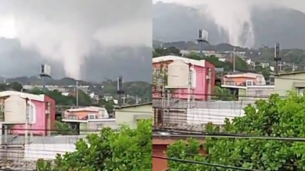 Un pequeño tornado fue captado en las faldas del volcán de San Salvador/ Foto cortesía.,image_description: