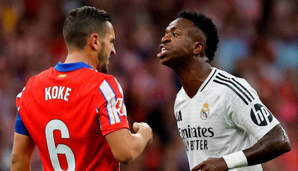 Koke discute con el delantero del Reasl Madrid, Vinicius Jr,image_description: